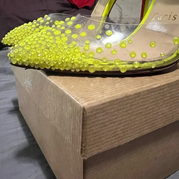 Christian Louboutin Fluorescent Crystal Strass Spikaqueen 100 size 35 - Picture 9 of 13